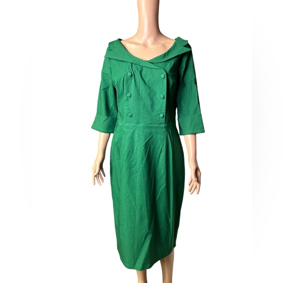 MUXXN Women's plus size Classic Vintage Sweetheart Neckline Cocktail Tea Dress - Picture 2 of 8